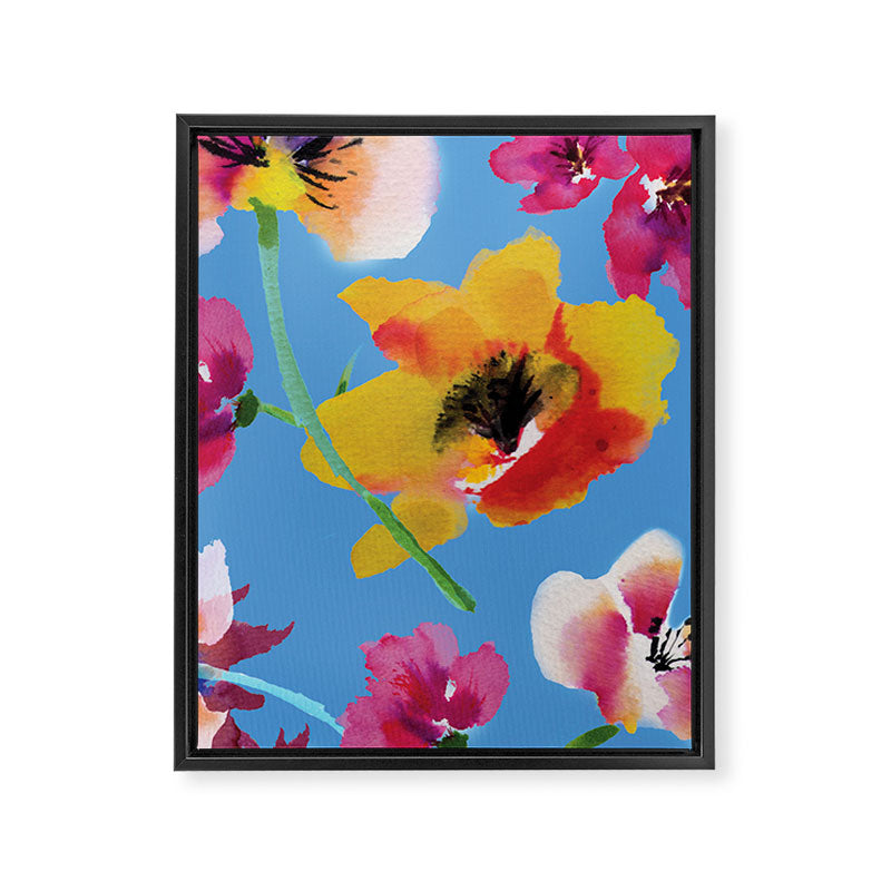 Poppies floral pinks Framed Canvas Print Gallery Image 6
