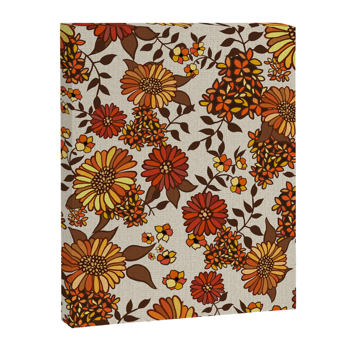 Retro 70s boho hippie orange flower power Canvas Print Gallery Image 1
