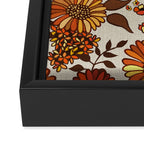 Retro 70s boho hippie orange flower power Framed Canvas Print Gallery Image 3