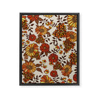 Retro 70s boho hippie orange flower power Framed Canvas Print Gallery Image 6