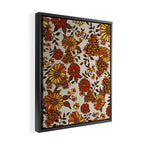 Retro 70s boho hippie orange flower power Framed Canvas Print Gallery Image 2