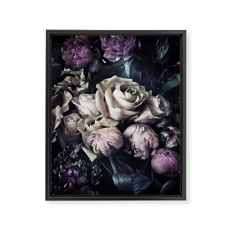 Roses peonies vintage style old masters flowers blooms Framed Canvas Print Gallery Image 6