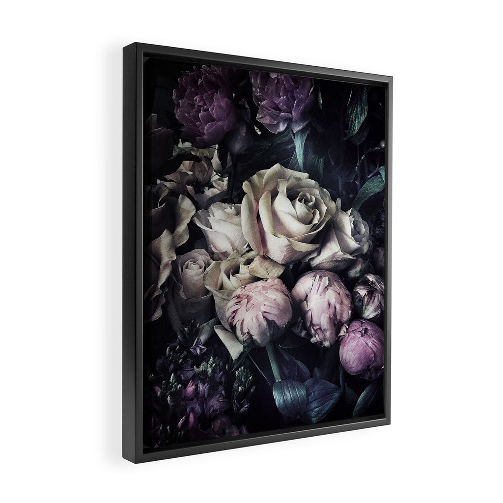 Roses peonies vintage style old masters flowers blooms Framed Canvas Print Gallery Image 2