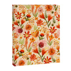 Watercolor flowers, orange, red, boho, pretty, bright colours Canvas Print Gallery Image 6