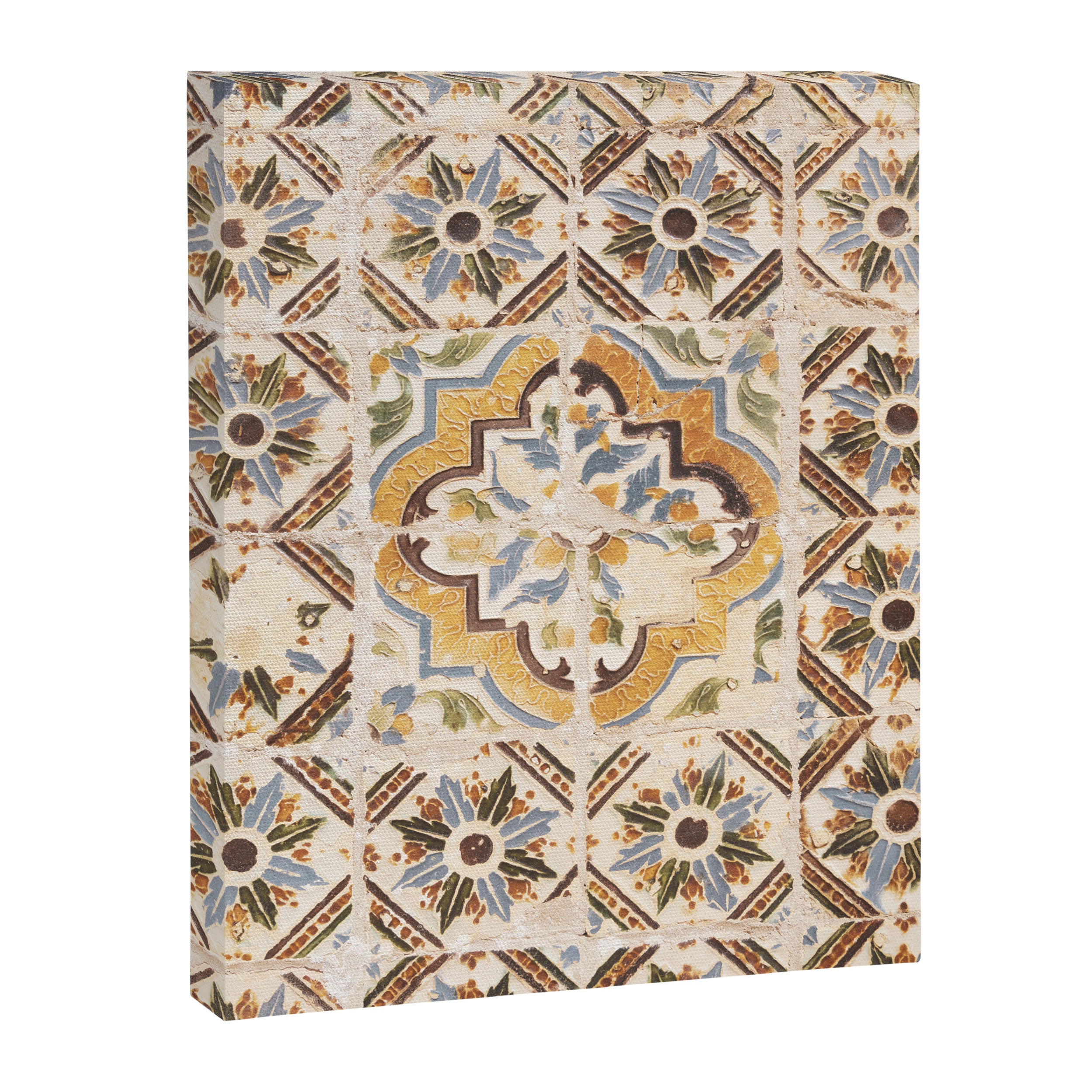 An old tile pattern or azulejos in Sintra Portugal  Summer street and travel photography Canvas Print Gallery Image 6