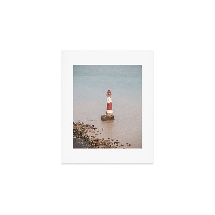 Beachy head lighthouse at Seven Sisters in the UK - coastal heritage - summer travel photography Art Print Gallery Image 1