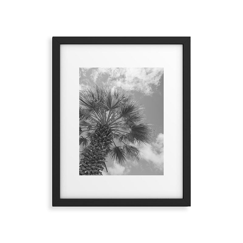 Black and white palm tree in Spain - summer nature and travel photography.  Framed Art Print Gallery Image 5
