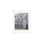 Blue azulejos on a corner building in Alfama, Lisbon, Portugal - street and travel photography Art Print Gallery Image 1