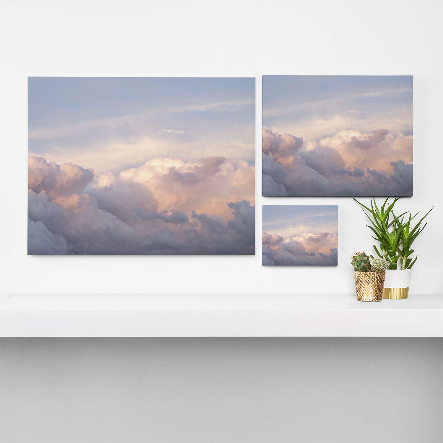 Blush pink clouds in Norway, and dreamy pink and pastel blue - summer sunset nature photography Canvas Print Gallery Image 3