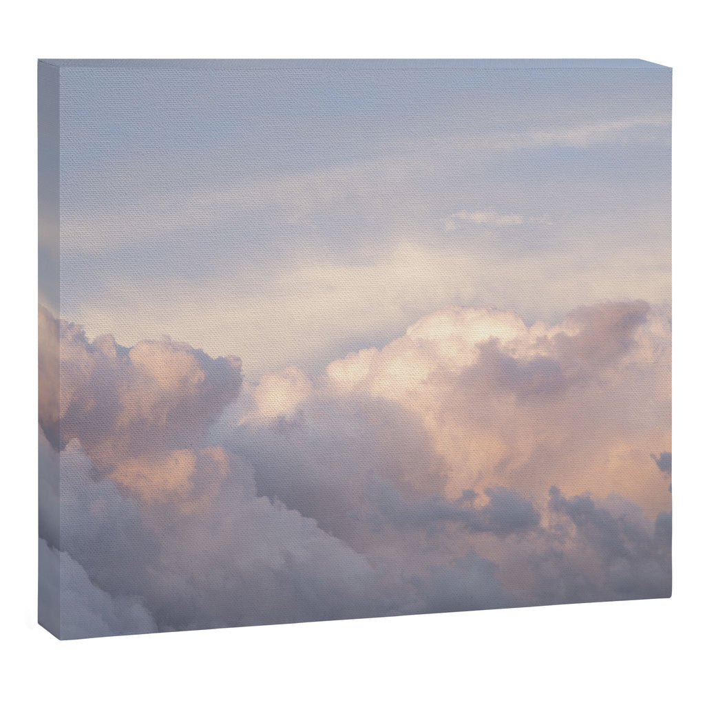 Blush pink clouds in Norway, and dreamy pink and pastel blue - summer sunset nature photography Canvas Print Gallery Image 1