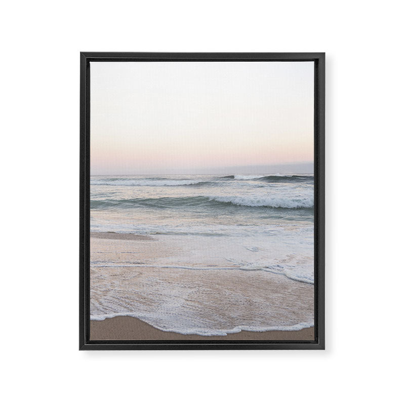 Blush pink sunrise at Praia da Adraga in Portugal  Summer nature and travel photography Framed Canvas Print Gallery Image 6