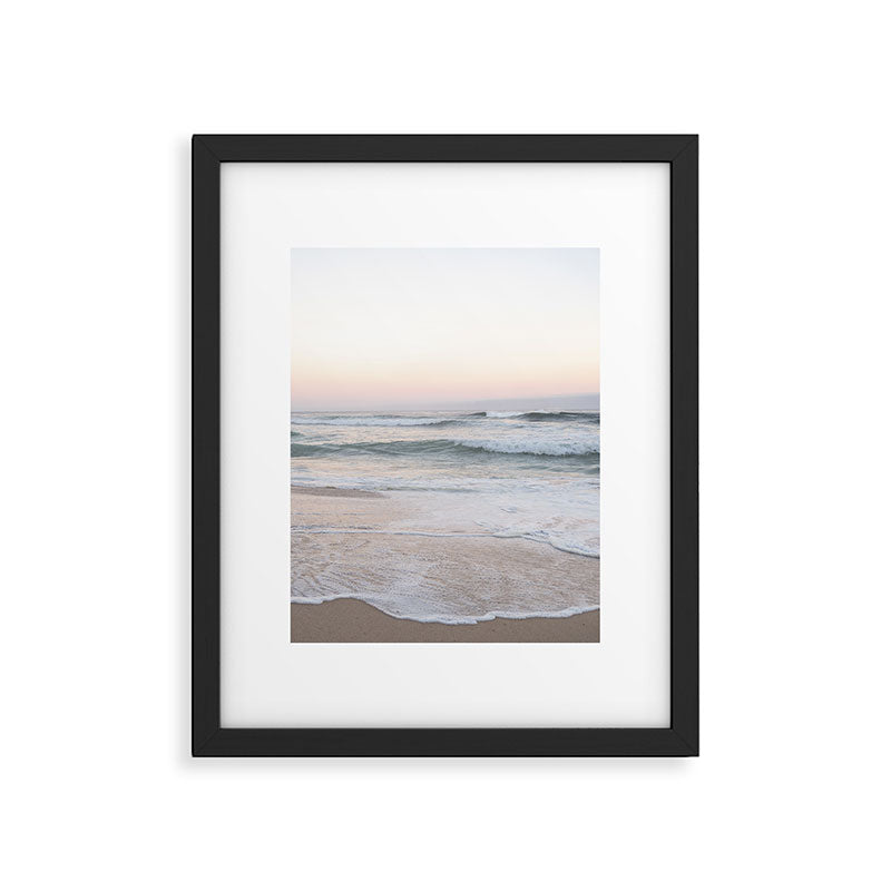 Blush pink sunrise at Praia da Adraga in Portugal  Summer nature and travel photography Framed Art Print Gallery Image 5