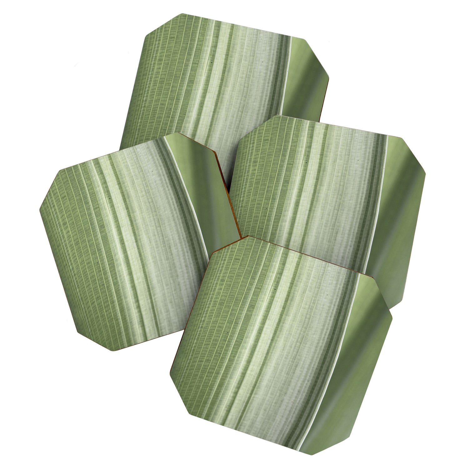 Botanical green abstract tropical leaf art print - mindful nature and travel photography Coaster Gallery Image 1