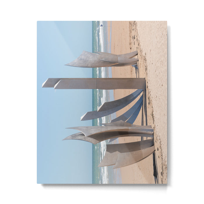 D-day Omaha beach memorial - WW2 sculpture - France, travel photography Metal Print Gallery Image 1
