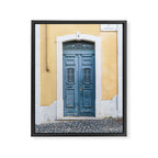 The blue door number 2 in Lisbon Portugal  Summer street and travel photography Framed Canvas Print Gallery Image 6