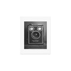 Vintage Brownie Kodak camera still life - retro film analog photography - black and white print Art Print Gallery Image 1