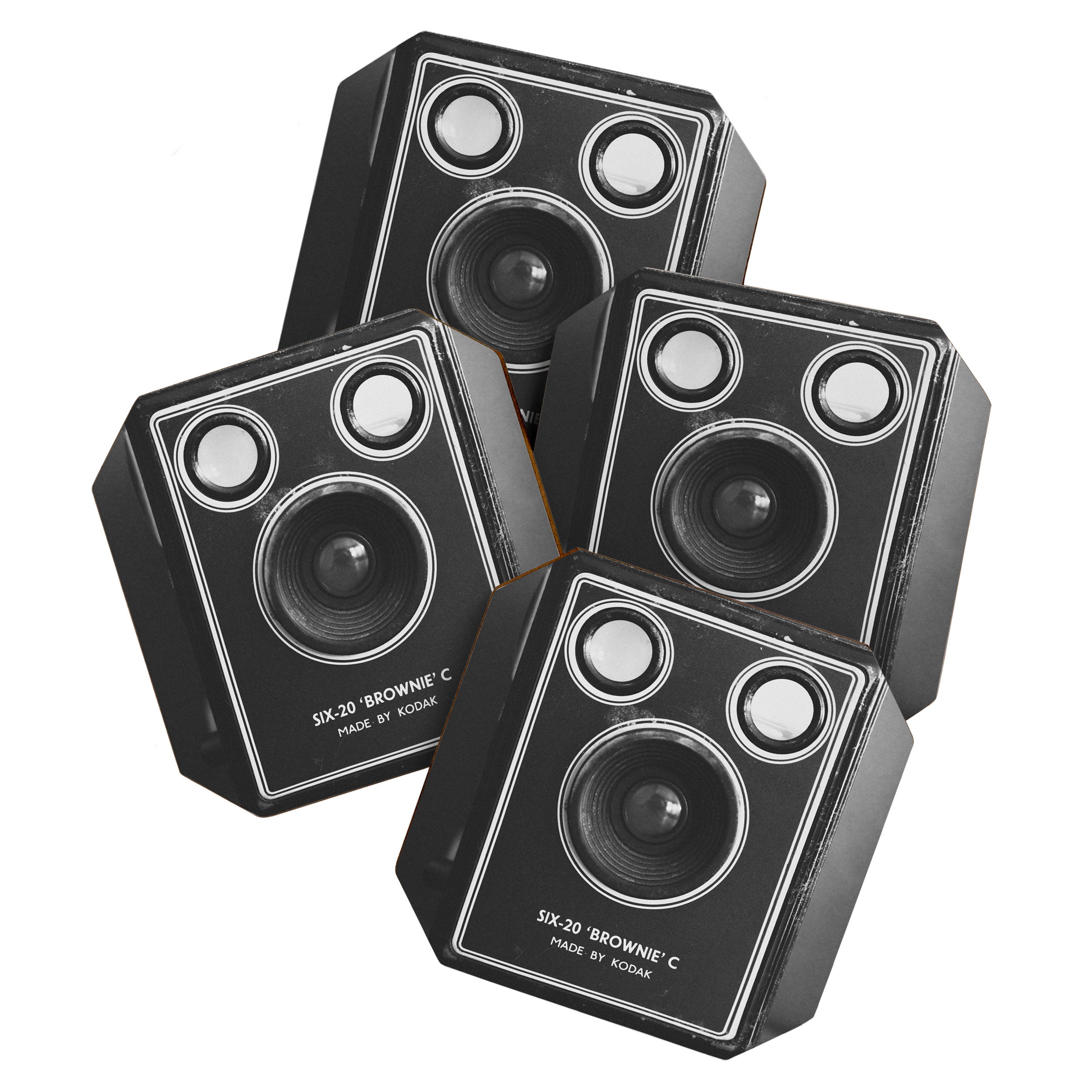 Vintage Brownie Kodak camera still life - retro film analog photography - black and white print Coaster Gallery Image 1