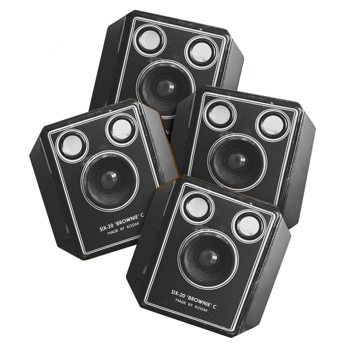 Vintage Brownie Kodak camera still life - retro film analog photography - black and white print Coaster Gallery Image 1