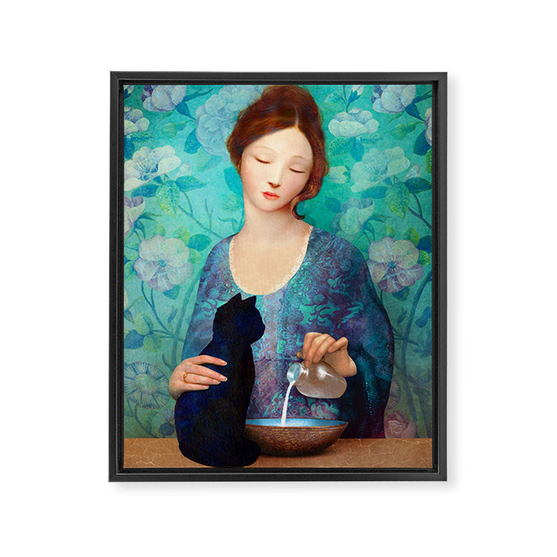 The Black Cat Framed Canvas Print Gallery Image 6