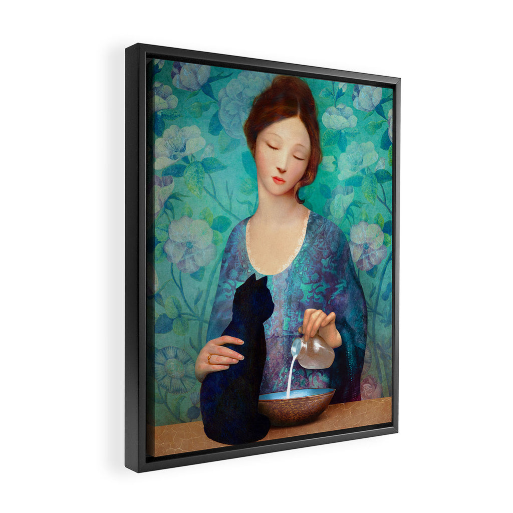 The Black Cat Framed Canvas Print Gallery Image 2