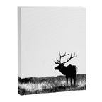Elk Silhouette  Black and White  Canvas Print Gallery Image 8