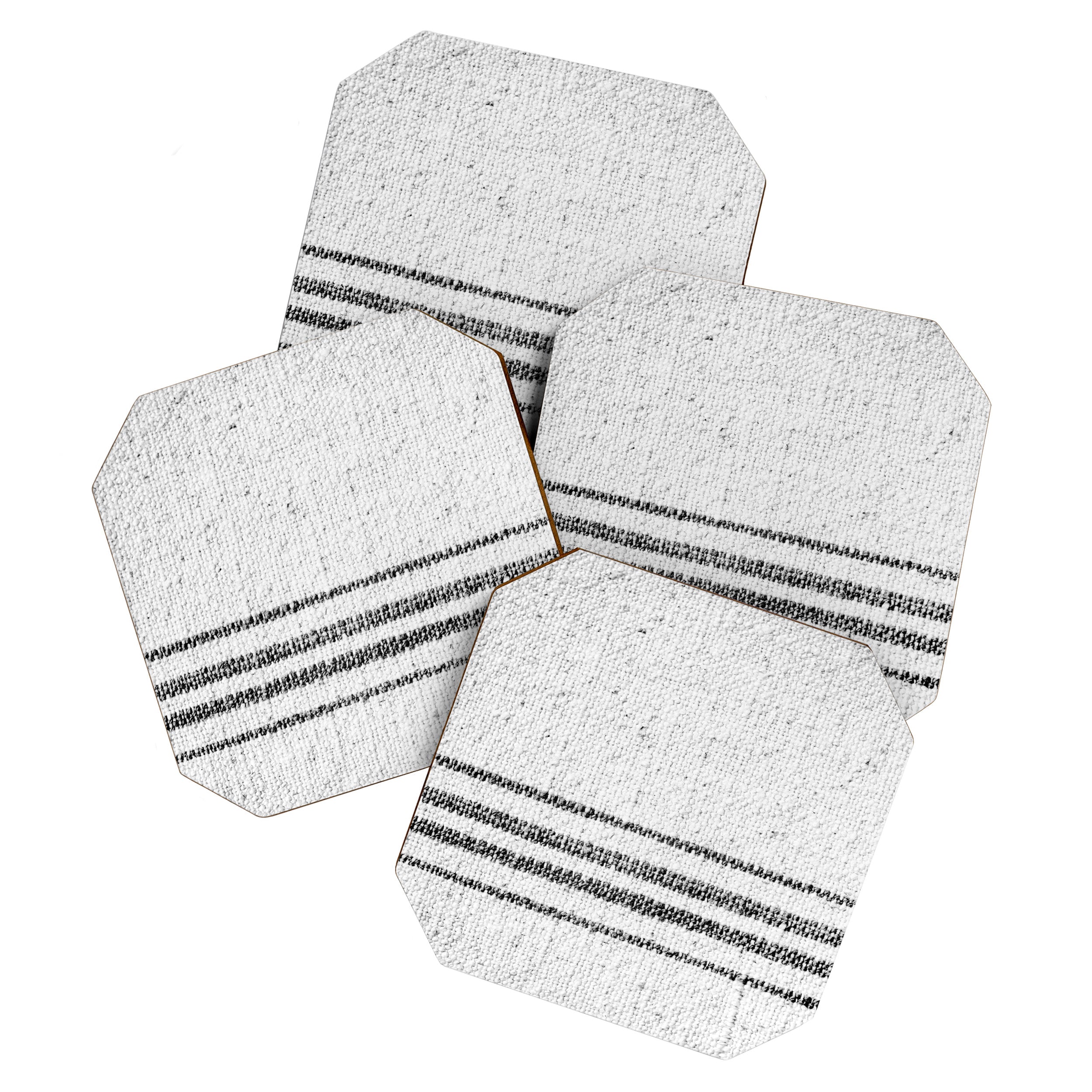 Farmhouse Grain Sack Black Stripes Coaster Gallery Image 1