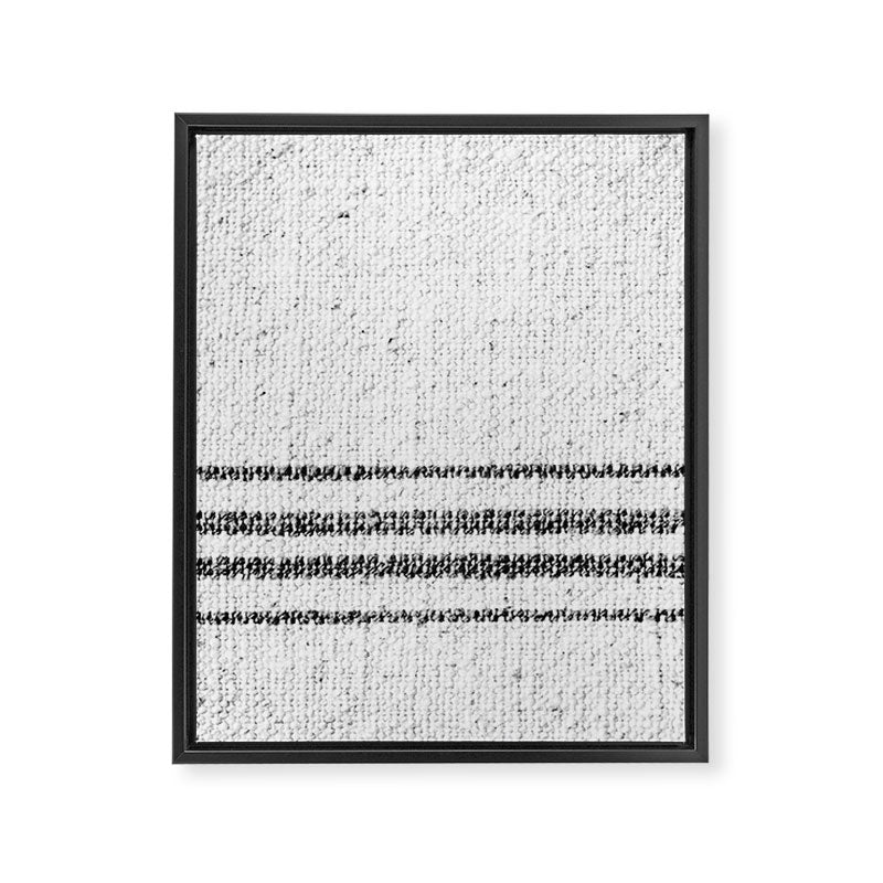 Farmhouse Grain Sack Black Stripes Framed Canvas Print Gallery Image 8