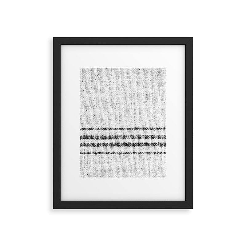 Farmhouse Grain Sack Black Stripes Framed Art Print Gallery Image 6