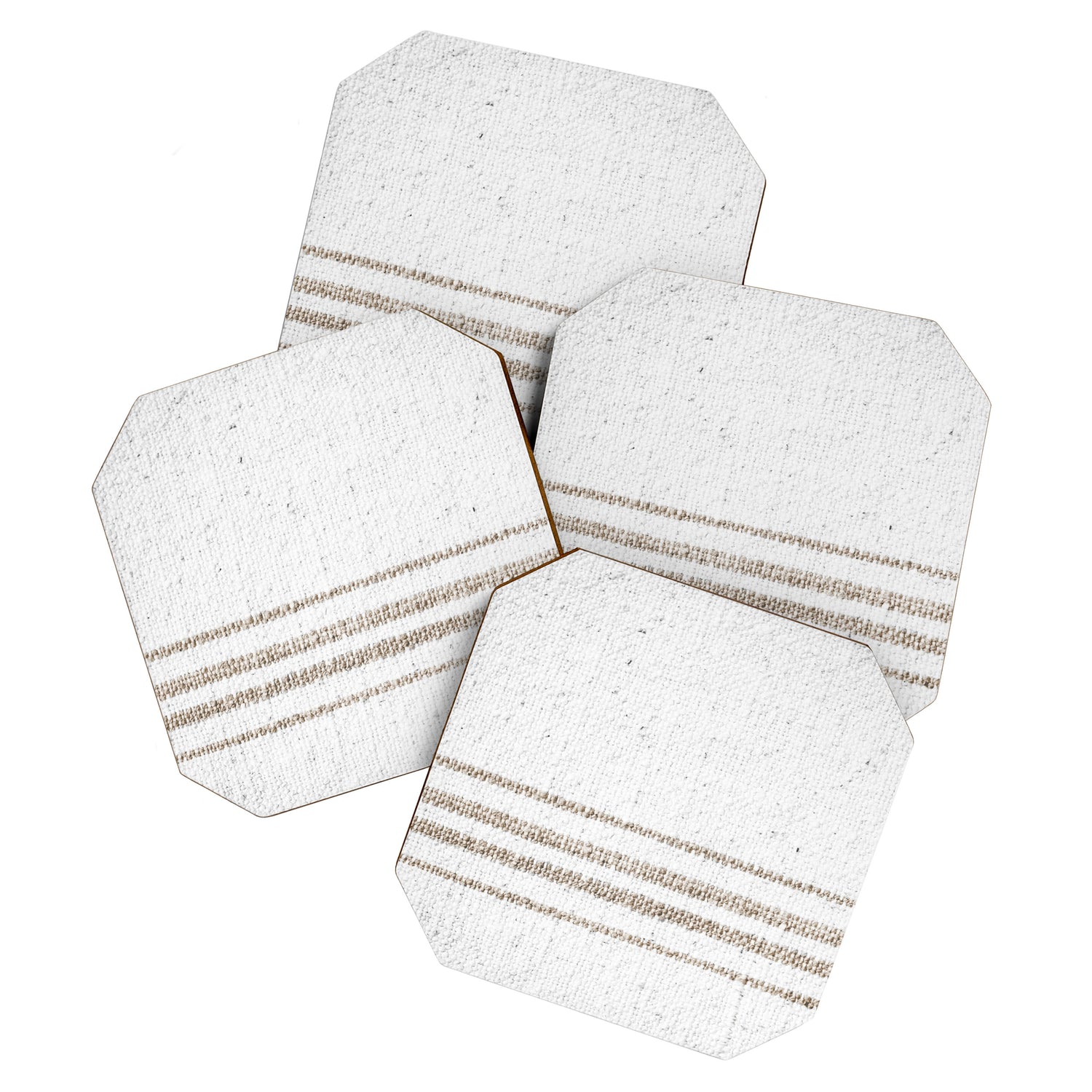 Vintage Farmhouse Grain Sack - Sandstone Stripes Coaster Gallery Image 1