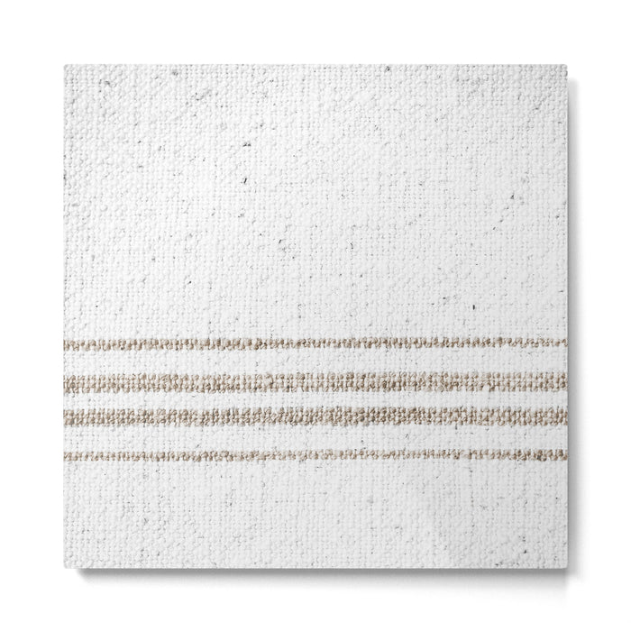 Vintage Farmhouse Grain Sack - Sandstone Stripes Metal Print Gallery Image 1