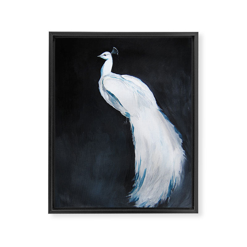 White Peacock II Framed Canvas Print