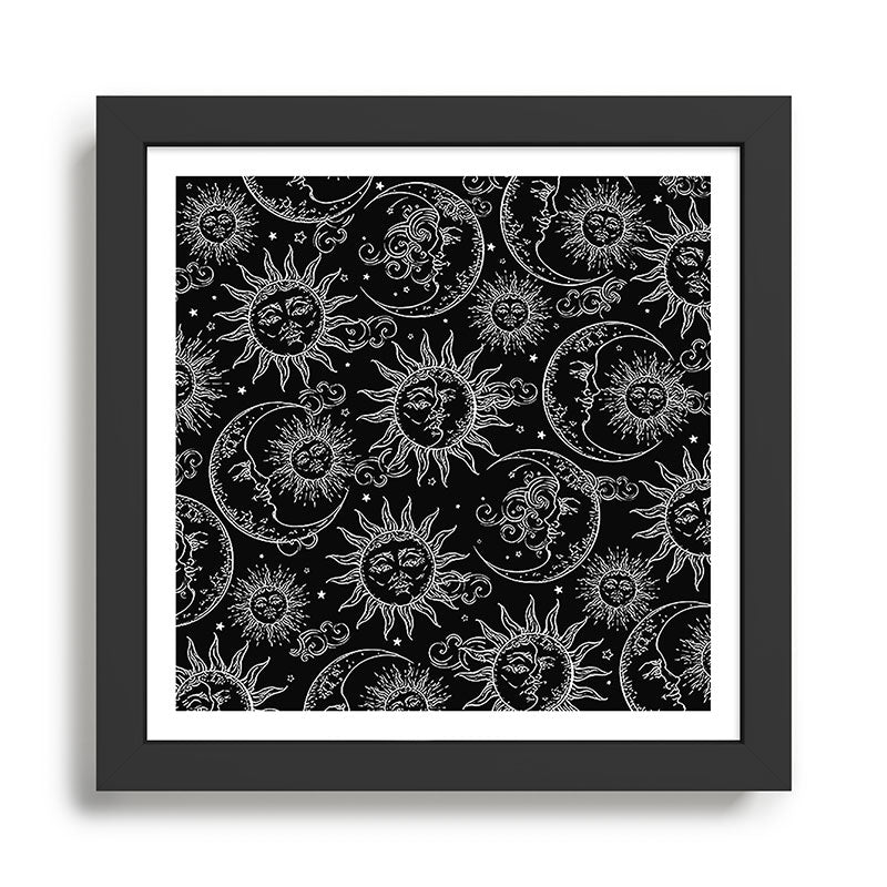 Black Magic Celestial Sun Moon Stars Framed Art Print Gallery Image 1