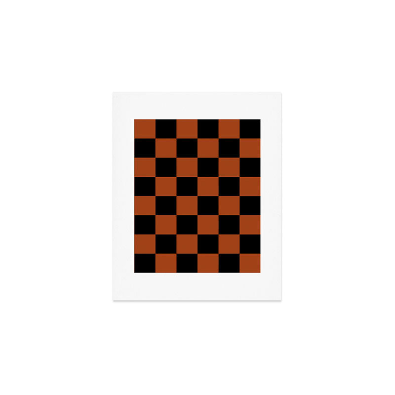 Black & Orange Checkers Art Print Gallery Image 1