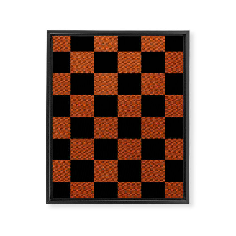 Black & Orange Checkers Framed Canvas Print Gallery Image 8