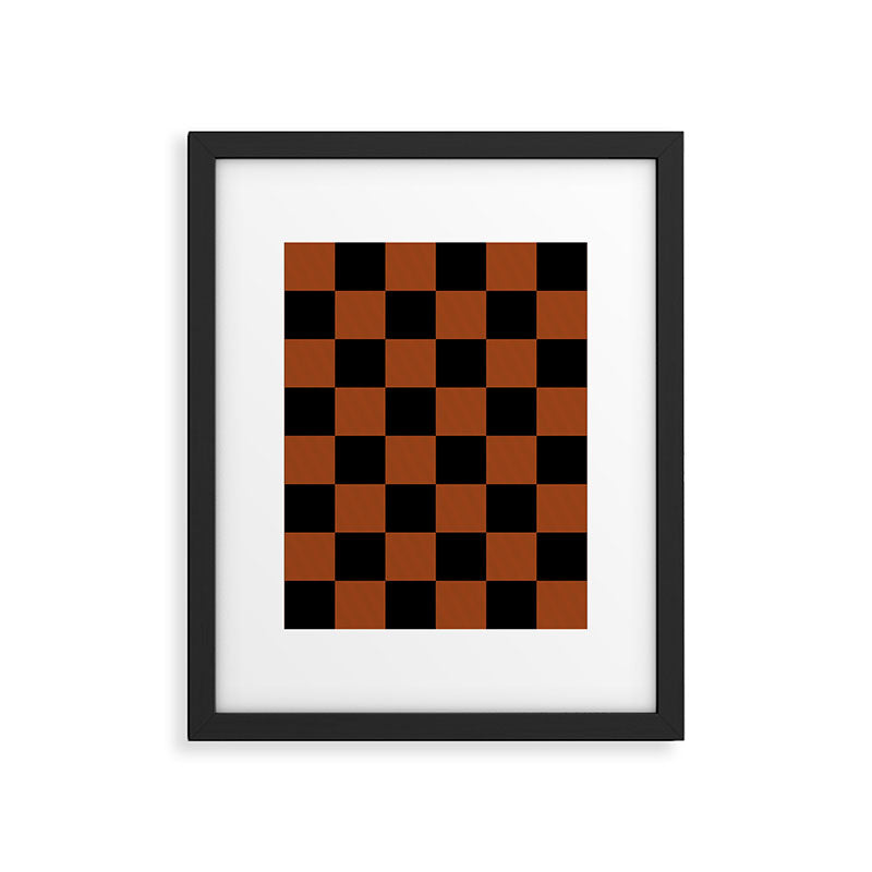 Black & Orange Checkers Framed Art Print Gallery Image 6
