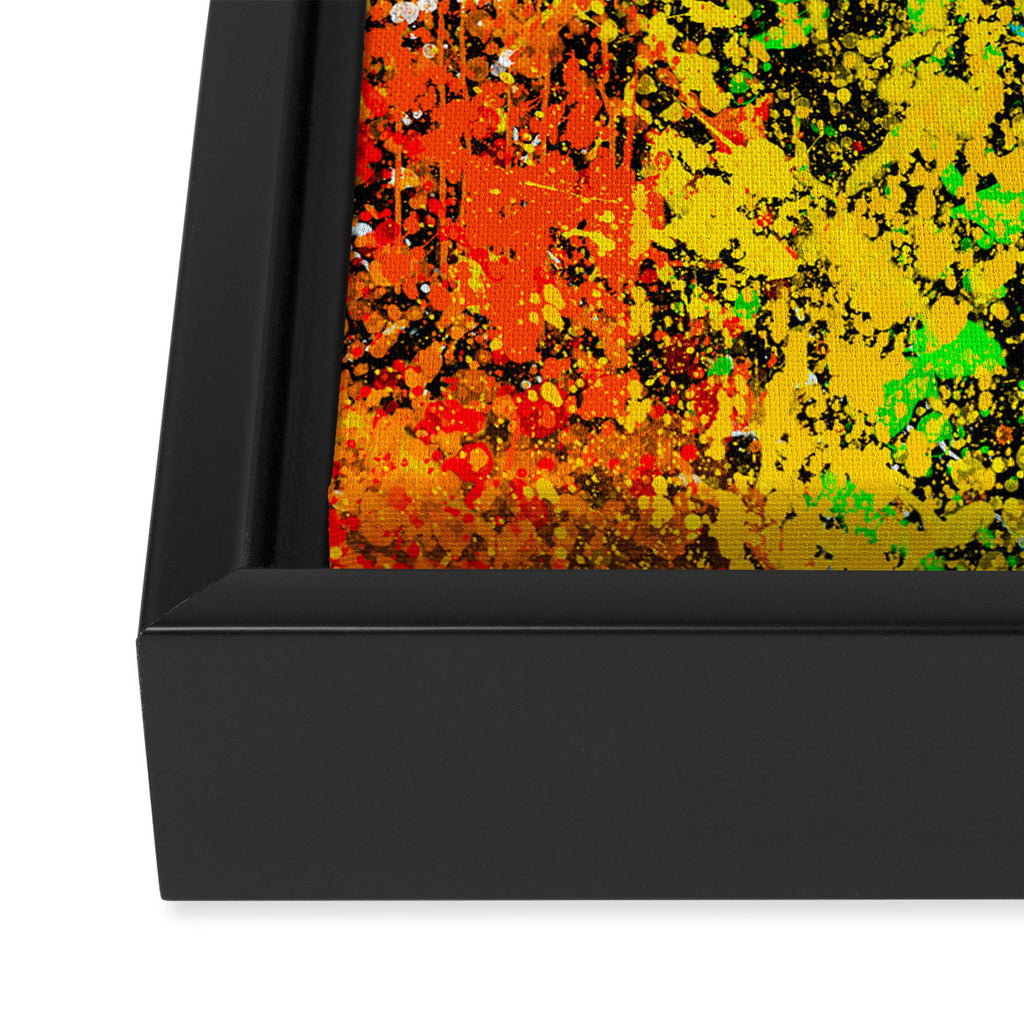 Black Rainbow Color Splatter Framed Canvas Print Gallery Image 3