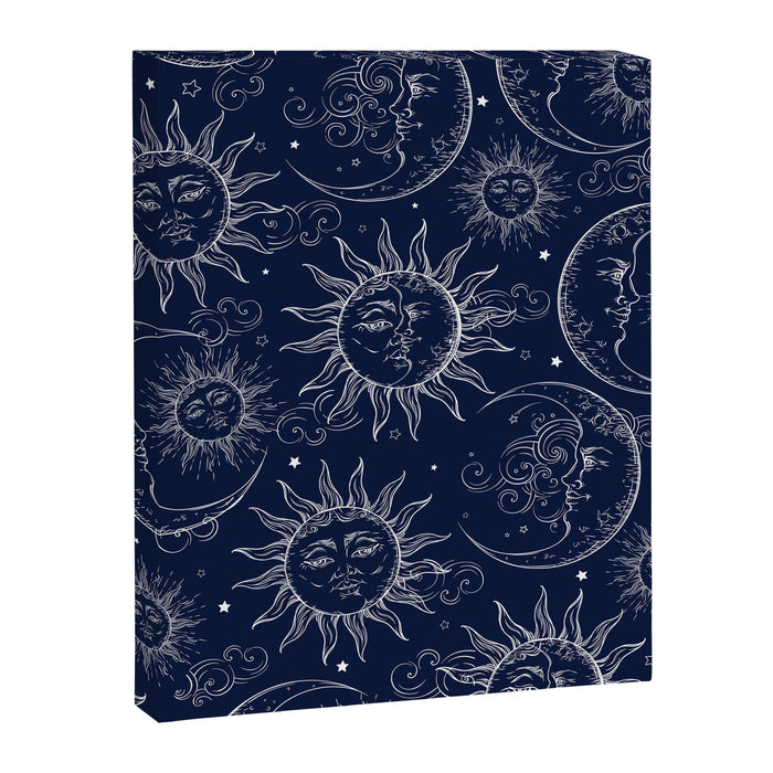 Blue Magic Celestial Sun Moon Stars Canvas Print Gallery Image 1
