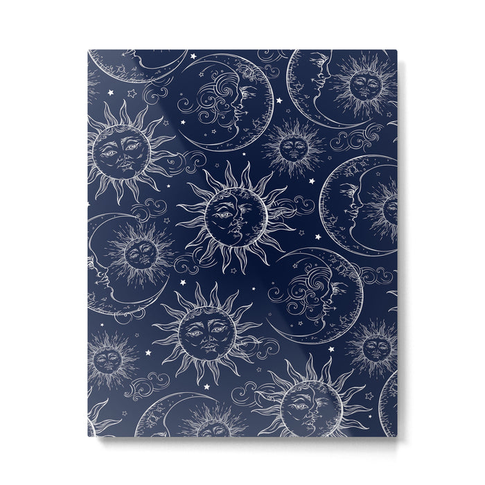 Blue Magic Celestial Sun Moon Stars Metal Print Gallery Image 1