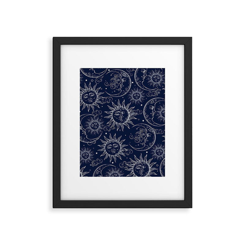 Blue Magic Celestial Sun Moon Stars Framed Art Print Gallery Image 6