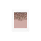 Blush Pink Rose Gold Bronze Cascading Glitter Art Print Gallery Image 1