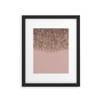 Blush Pink Rose Gold Bronze Cascading Glitter Framed Art Print Gallery Image 5