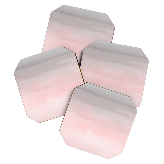 Blushing Pink & Grey Watercolor Coaster Gallery Image 1