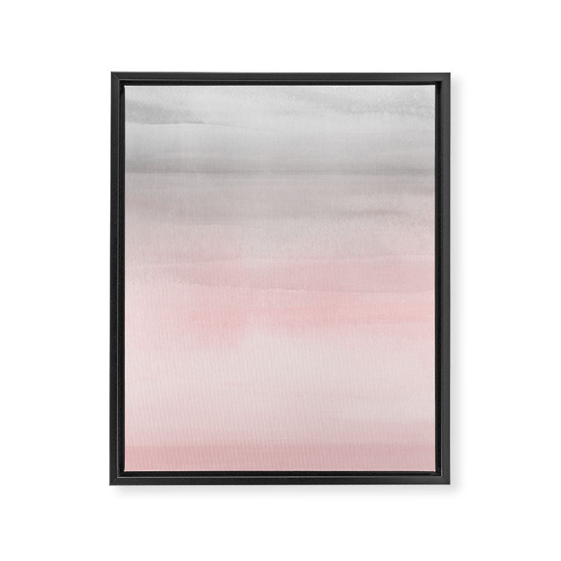 Blushing Pink & Grey Watercolor Framed Canvas Print Gallery Image 6