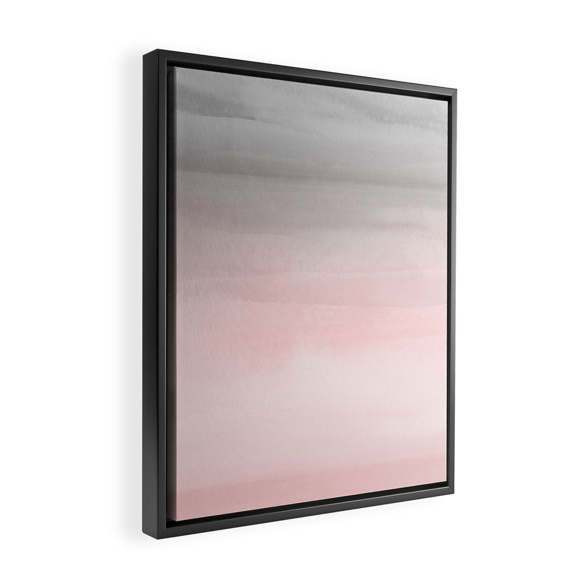 Blushing Pink & Grey Watercolor Framed Canvas Print Gallery Image 2