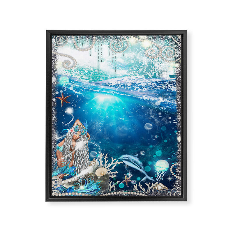 Enchanted Mermaid Sea Framed Canvas Print Gallery Image 6