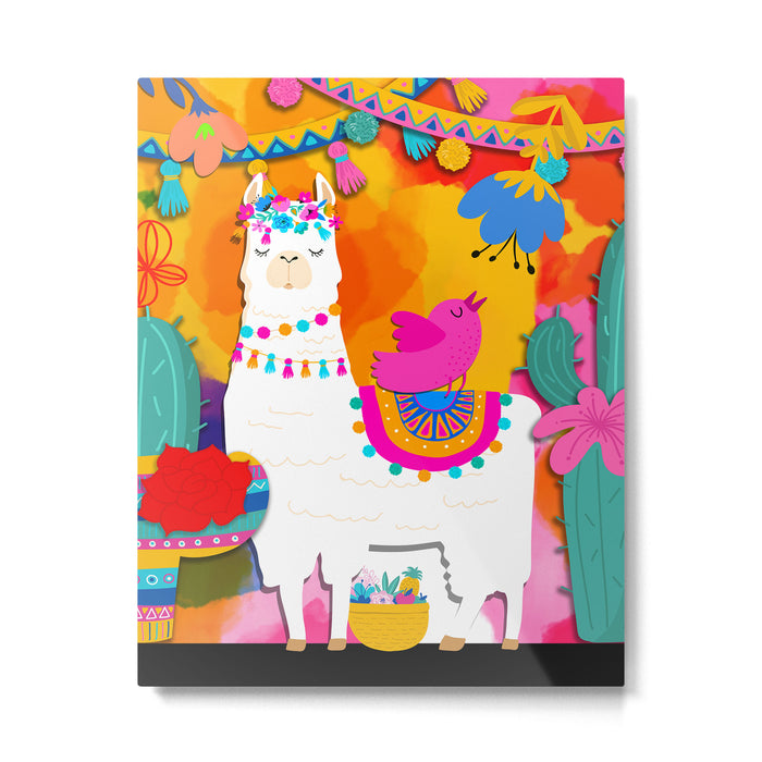 Fiesta Llama Metal Print Gallery Image 1