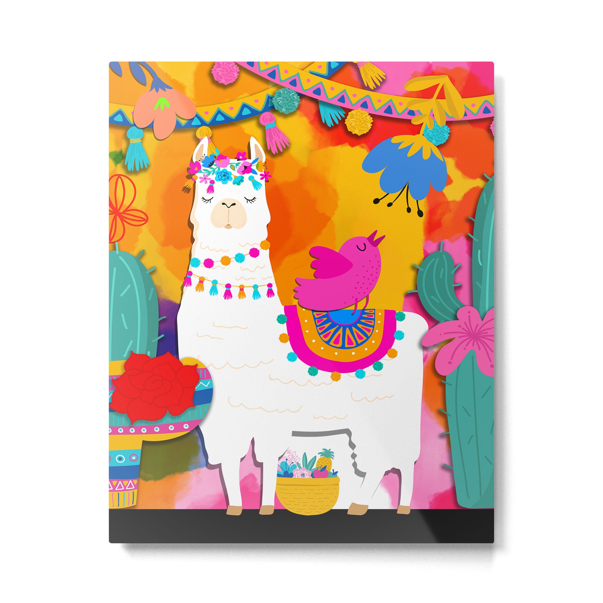Fiesta Llama Metal Print Gallery Image 6
