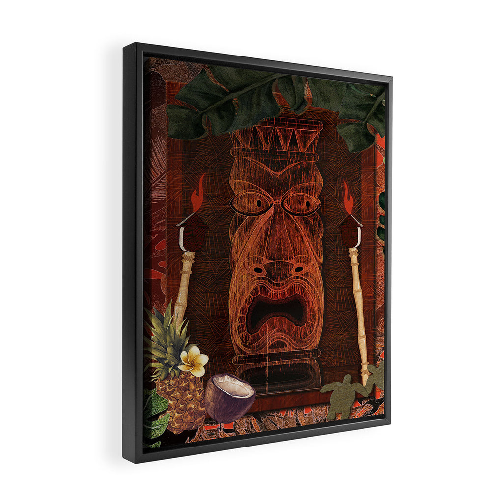 Forbidden Luau Tiki Party Framed Canvas Print Gallery Image 2