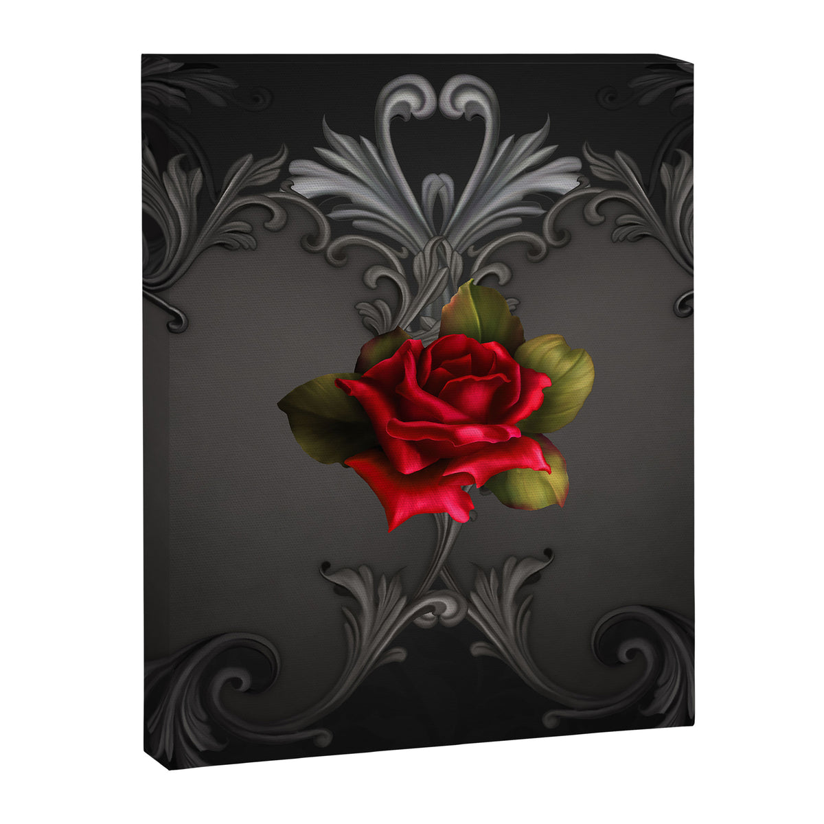 Gothic Glamour Red Rose Black Ornamental Glam Canvas Print Gallery Image 6