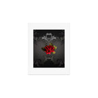 Gothic Glamour Red Rose Black Ornamental Glam Art Print Gallery Image 1